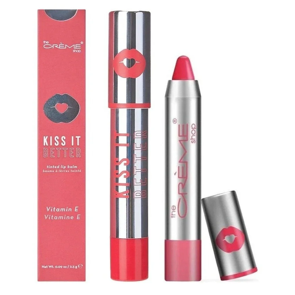 Lot of 2 The Creme Shop KISS IT BETTER Vitamin E Lip Balm & Stick OUCH & BOOBOO